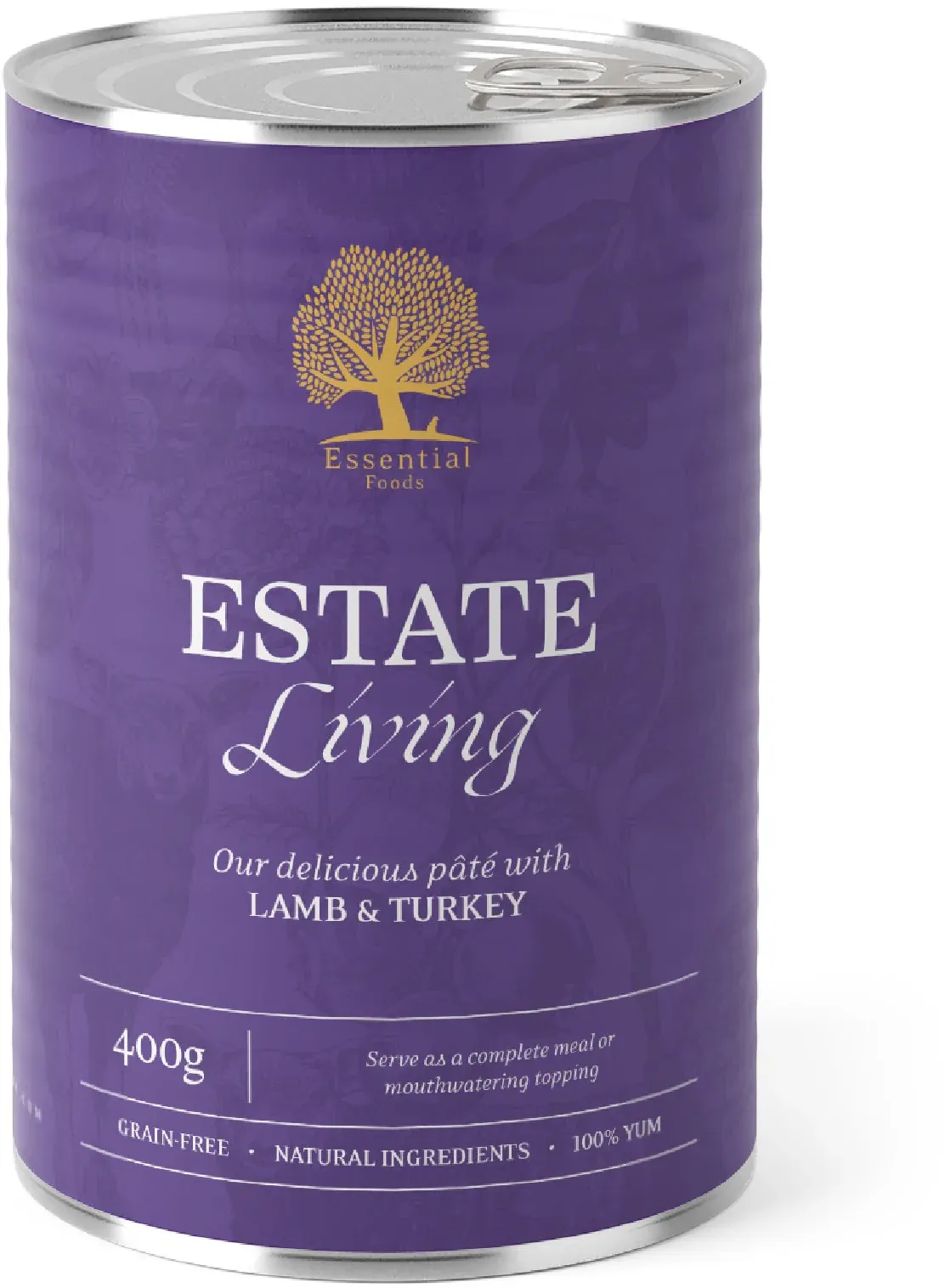 ESSENTIAL ESTATE Conservă pentru câini adulţi, cu Miel şi Curcan 400g