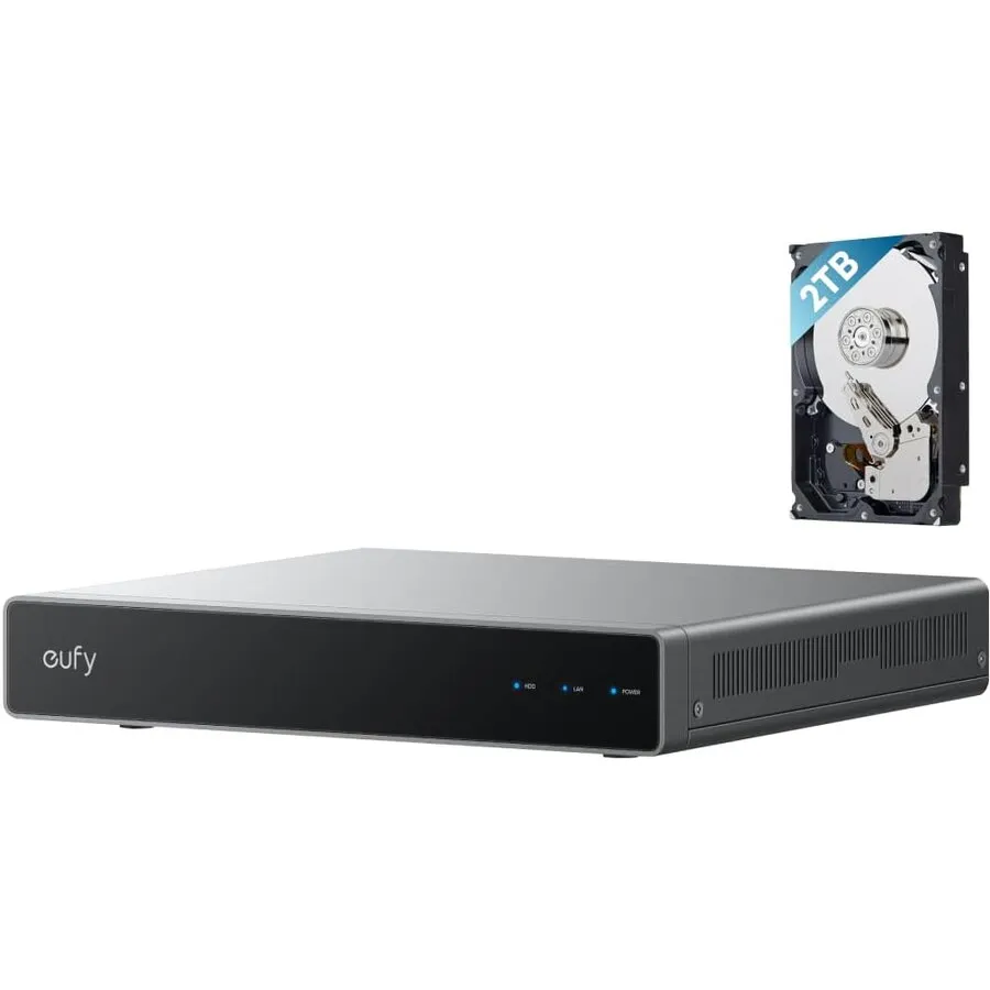 eufy eufy Network Video Recorder S4 cu 8 Canale Stocare 2 TB HD, AI, Functioneaza doar cu camere si dispozitive PoE eufy
