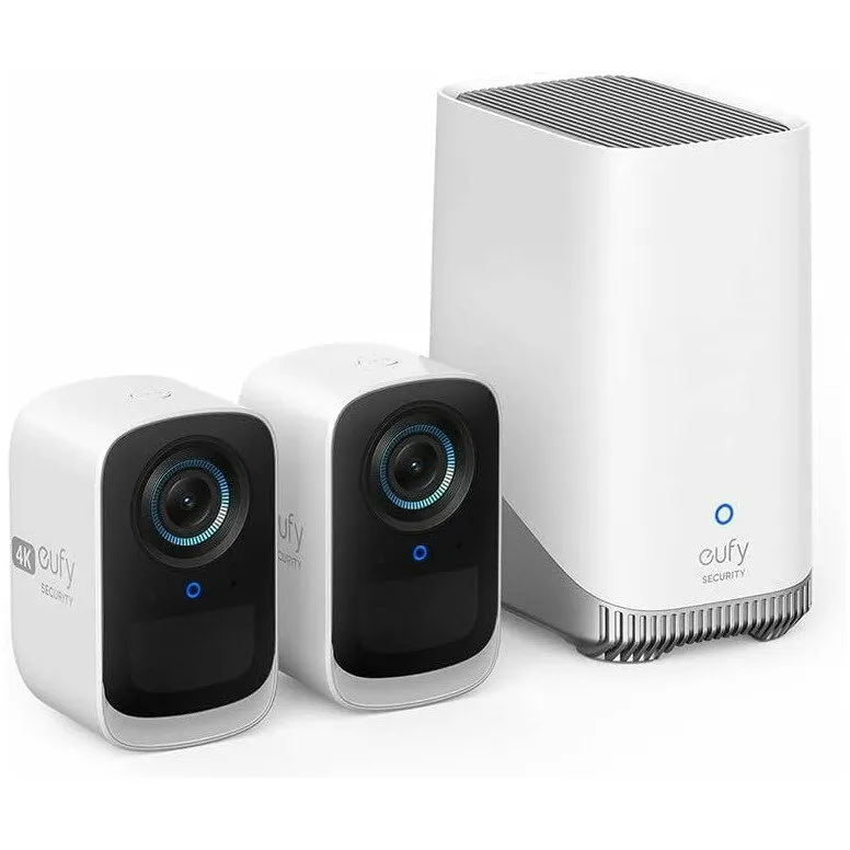 eufy Kit supraveghere video eufyCam 3C S300, 4K Ultra HD, BionicMind™, Nightvision, Homebase 3 + 2 camere video eufyCam 3C