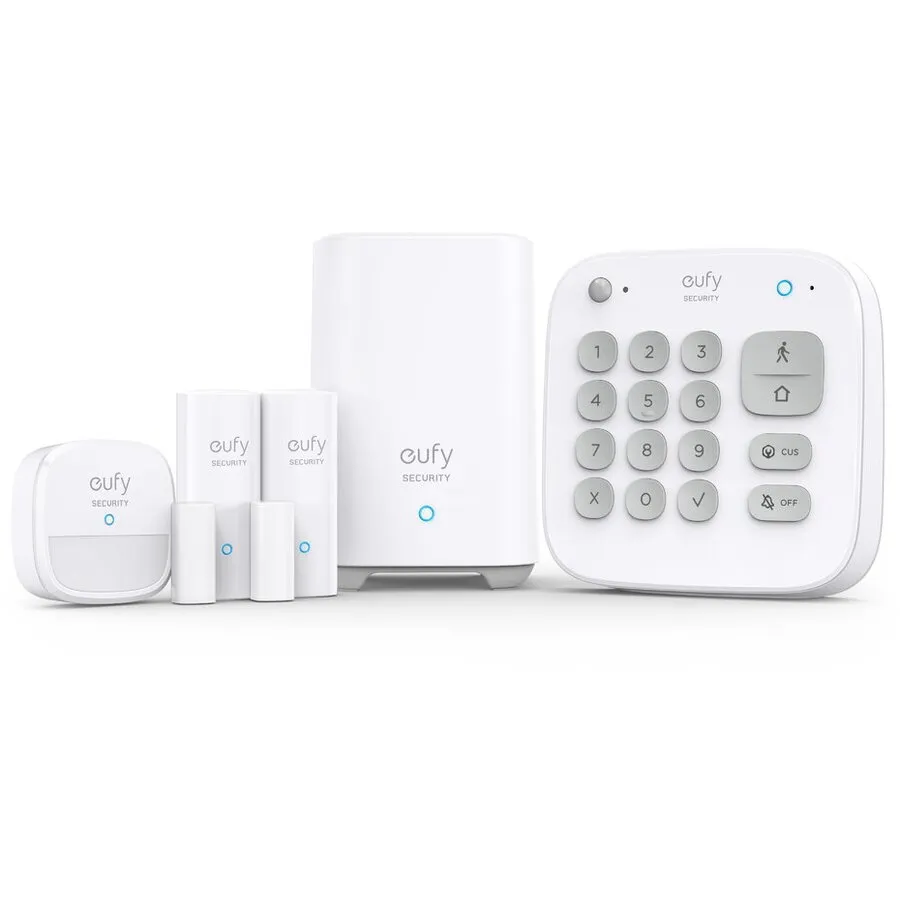 eufy Set alarma smart wireless eufy senzor miscare, 2 senzori intrare, tastatura, Alb