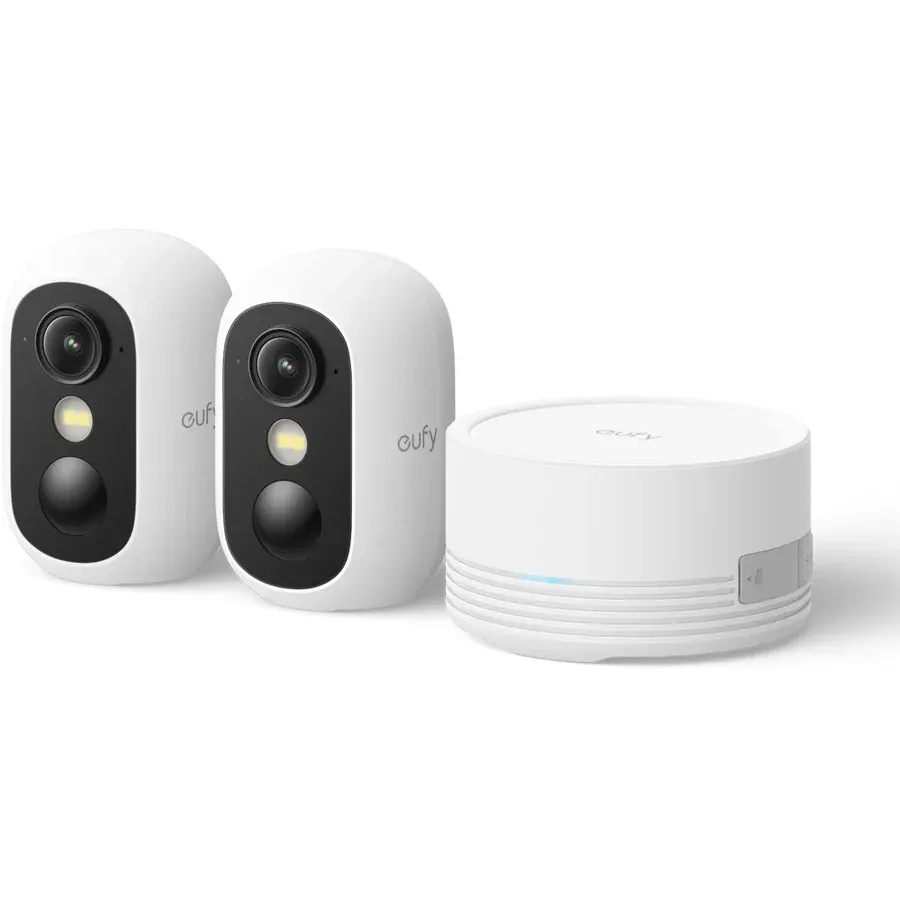 eufy Sistem supraveghere video eufyCam C35 Wireless, IP67, Color Night Vision, Set HomeBase Mini + 2 camere Full HD