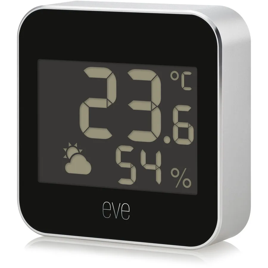 EVE Monitor de temperatura si umiditate Eve, HomeKit iOS, Negru-Gri