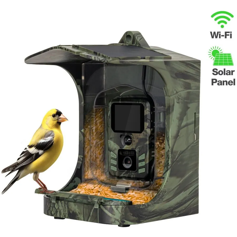 Evolveo Alimentator inteligent pentru pasari cu camera EVOLVEO StrongVision BirdFeeder - Smart Bird Feeder, WiFi, panou solar, aplicatie