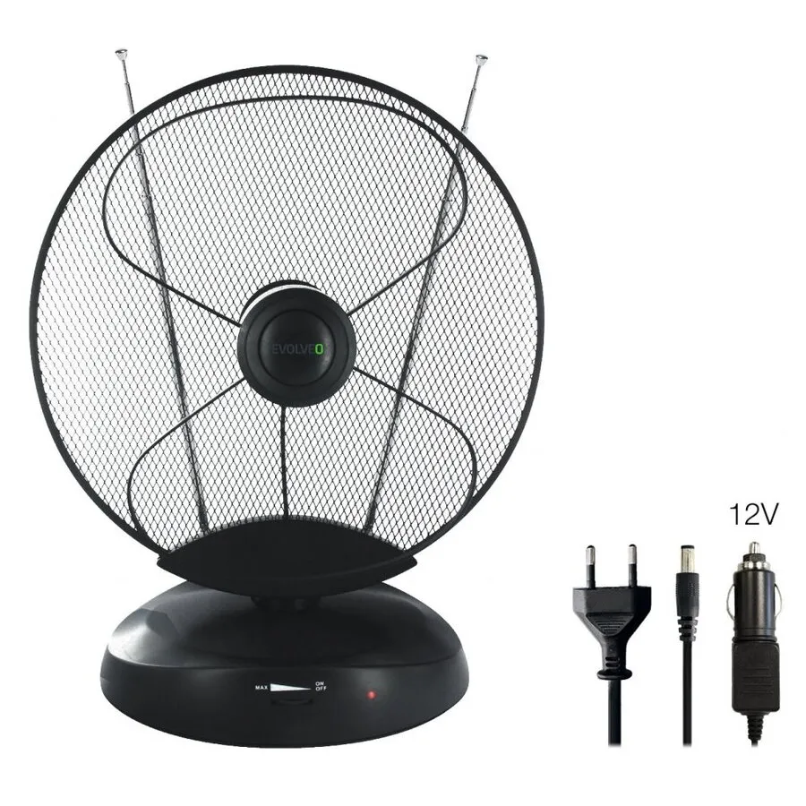 Evolveo Antena activa pentru interior EVOLVEO Xany 4, 230/12V, pentru receptie FM/DAB+/DVB-T2, filtru LTE, 4G, 5G