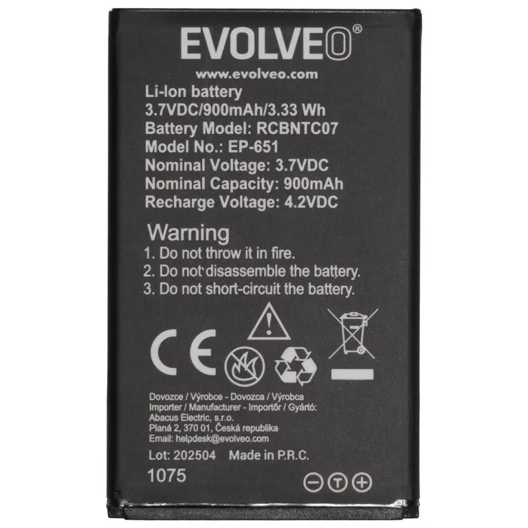 Evolveo Baterie originala EVOLVEO EasyPhone XG, 900 mAh, EP-650