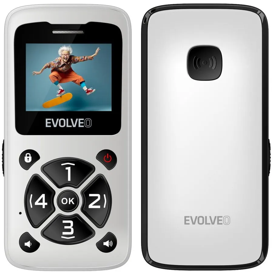 Evolveo Evolveo EasyPhone ID, telefon mobil pentru seniori, 24 MB RAM, 2G, Alb