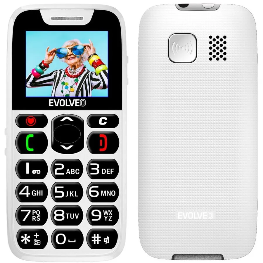 Evolveo Evolveo EasyPhone, telefon mobil pentru seniori cu suport de incarcare, 32 MB, 2G, Alb