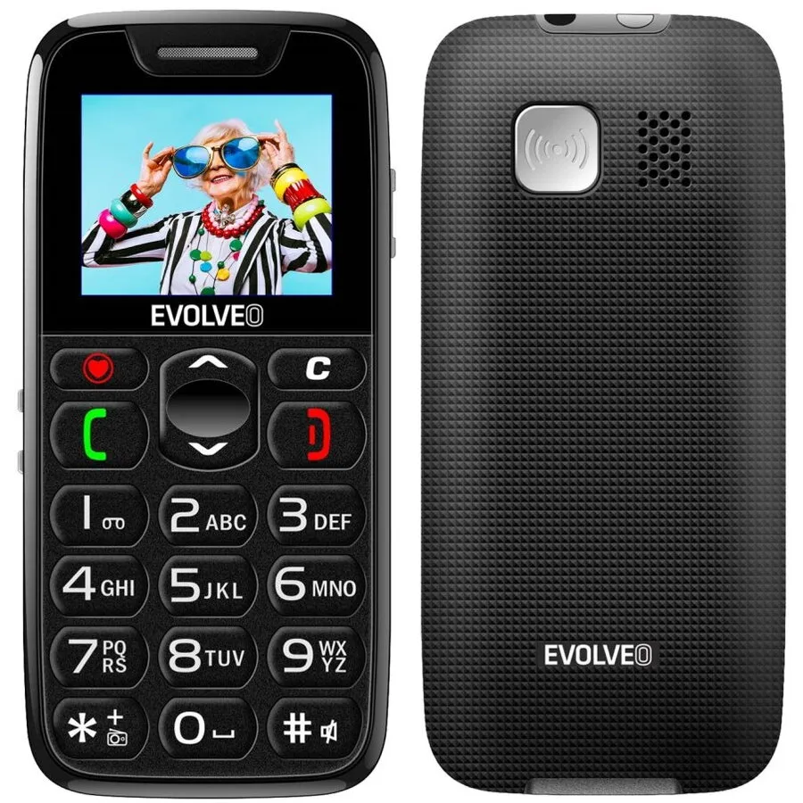 Evolveo Evolveo EasyPhone, telefon mobil pentru seniori cu suport de incarcare,32 MB, 2G Negru