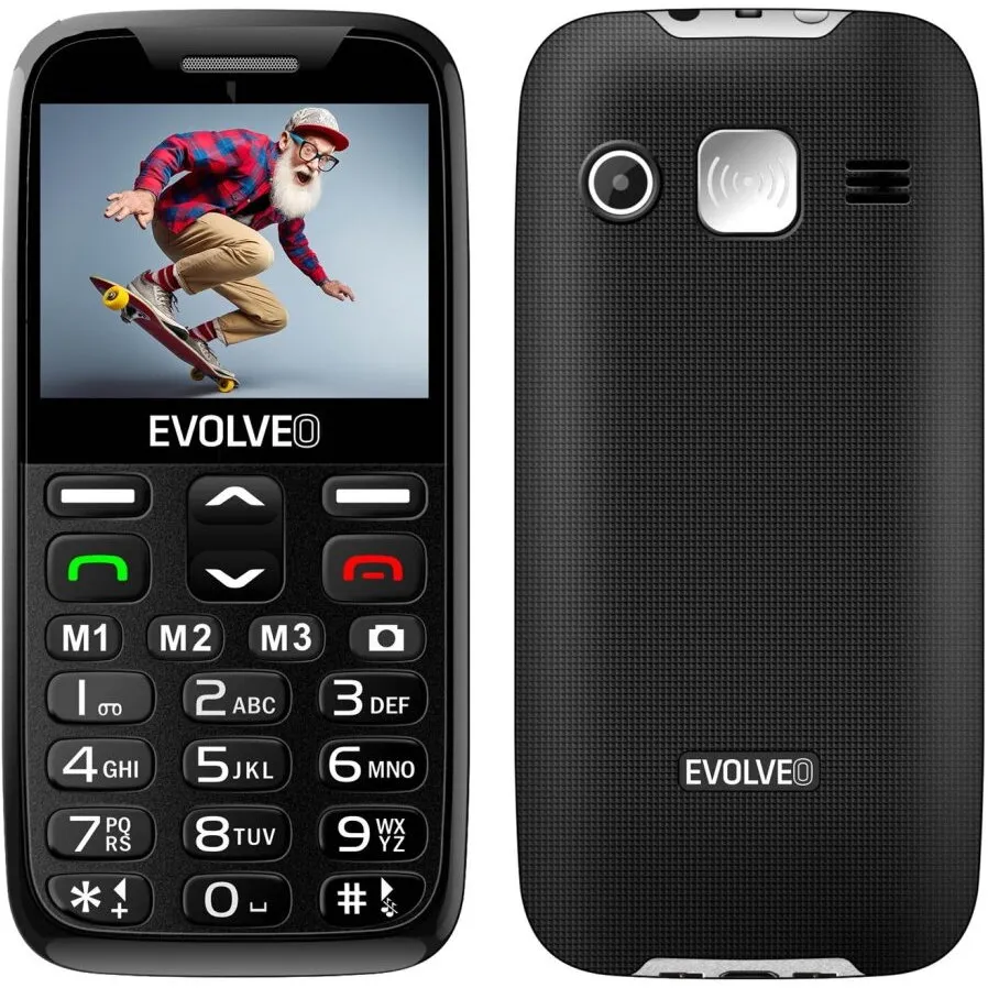 Evolveo Evolveo EasyPhone XR, telefon mobil pentru seniori cu suport de incarcare, 32 MB RAM, 2G, Negru