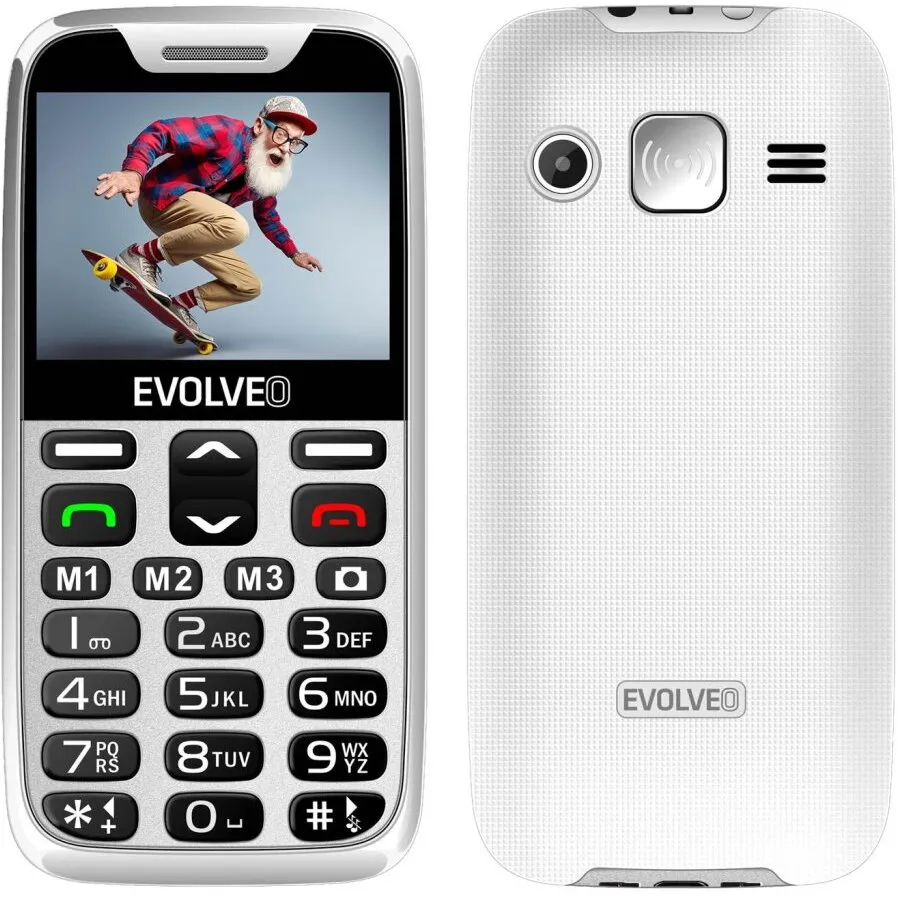 Evolveo Evolveo EasyPhone XR, telefon mobil pentru seniori cu suport de incarcare, Alb