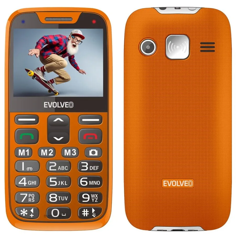 Evolveo Evolveo EasyPhone XR, telefon mobil pentru seniori cu suport de incarcare, Portocaliu