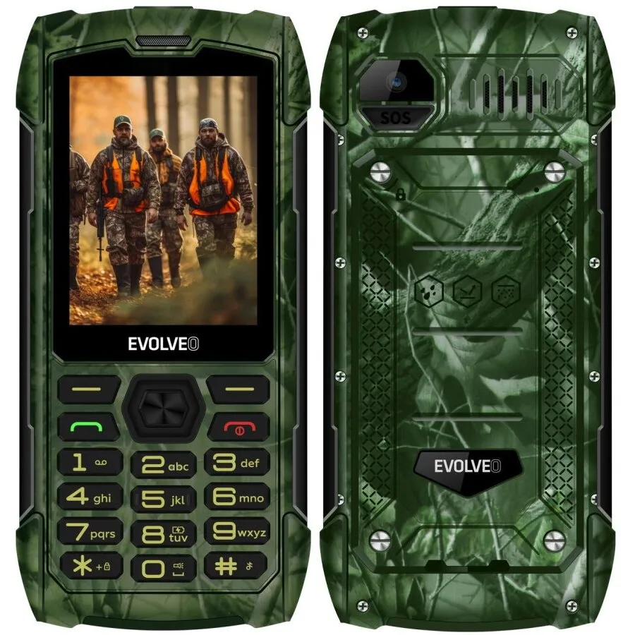 Evolveo Evolveo StrongPhone H1, telefon Dual SIM rezistent si impermeabil, camuflaj de vanatoare