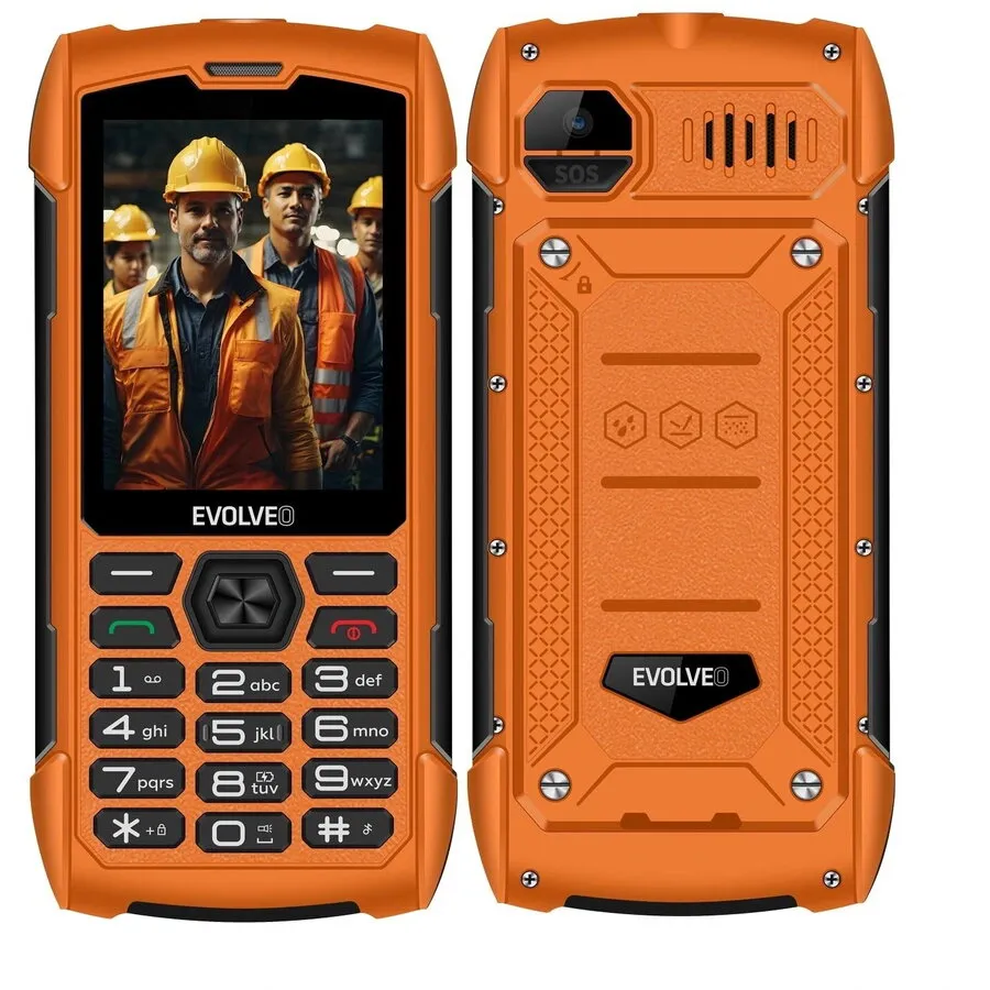 Evolveo Evolveo StrongPhone H1,telefon rezistent si impermeabil, Dual SIM,  IP68, 32 MB RAM, 2G, Portocaliu