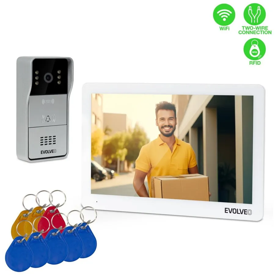 Evolveo Interfon video EVOLVEO DoorPhone 10-2W- 2, cu 2 fire cu aplicatie de memorie de 32 GB