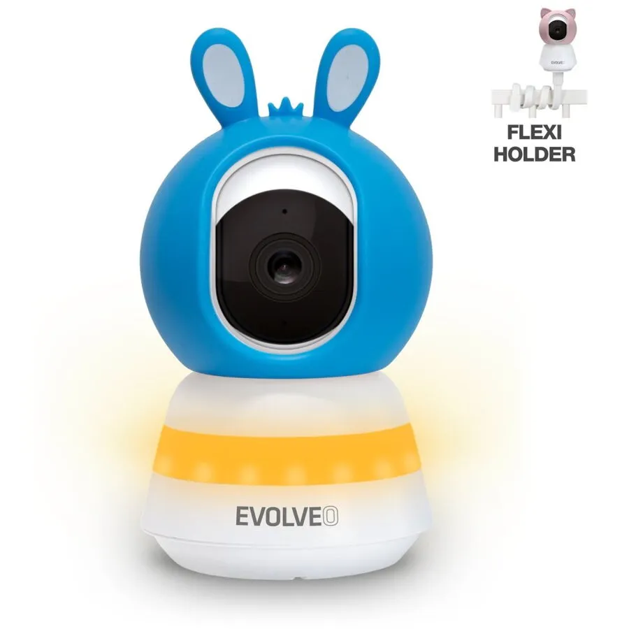 Evolveo Monitor pentru copii EVOLVEO Baby Monitor LUX – Smart 360°,  Monitor video inteligent pentru copii cu Night Vision, Miscare, plans, temperatura, umiditate, albastru