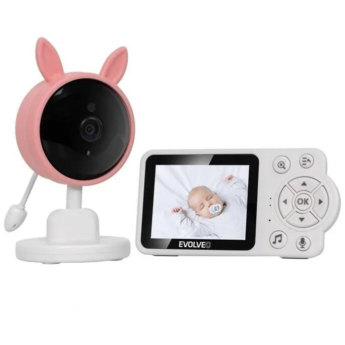 Evolveo Monitor video pentru copii EVOLVEO Baby Monitor N3, pana la 300 m, Roz