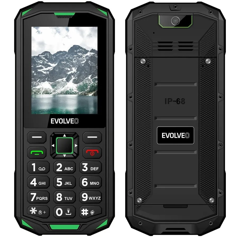 Evolveo Telefon Evolveo StrongPhone X5, Dual SIM rezistent la apa si socuri,32 MB RAM, 2G,  Negru-Verde