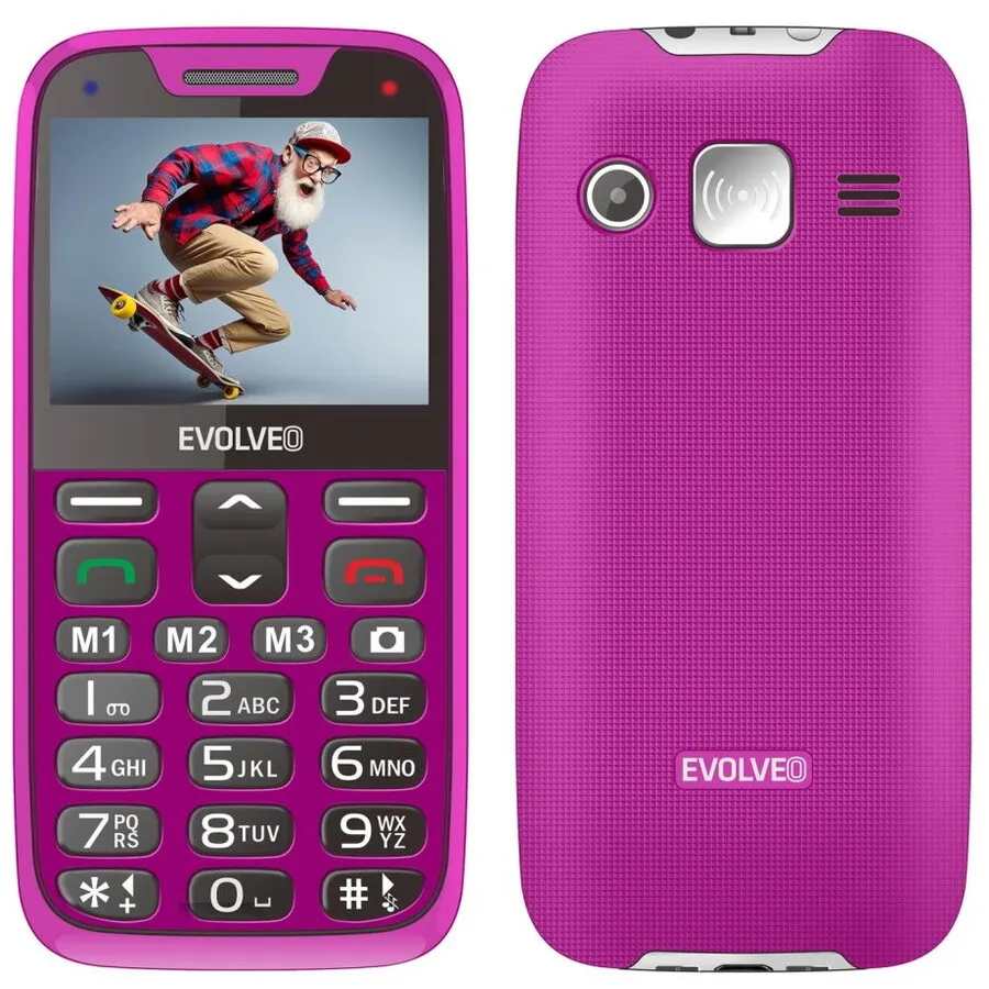 Evolveo Telefon mobil Evolveo EasyPhone XR, pentru seniori cu suport de incarcare, 32 MB, 2G, Roz