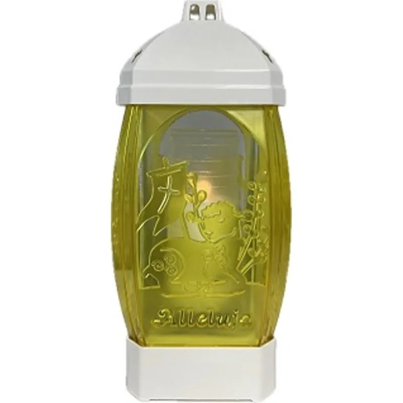 Felinar din Plastic, Motive Pasti, Aleluia, Alb, 300 x 130 mm, 50 Ore