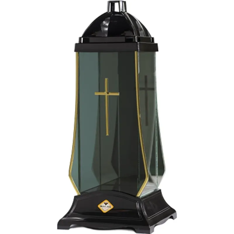 Felinar din Sticla, cu Cruce, Negru, 50 Ore