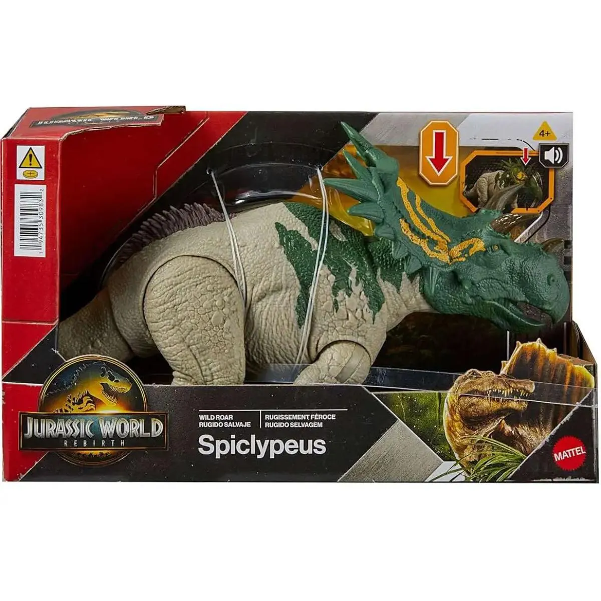 Figurina articulata, Jurassic World Rebirth, Wild Roar, Spiclypeus, JGB89