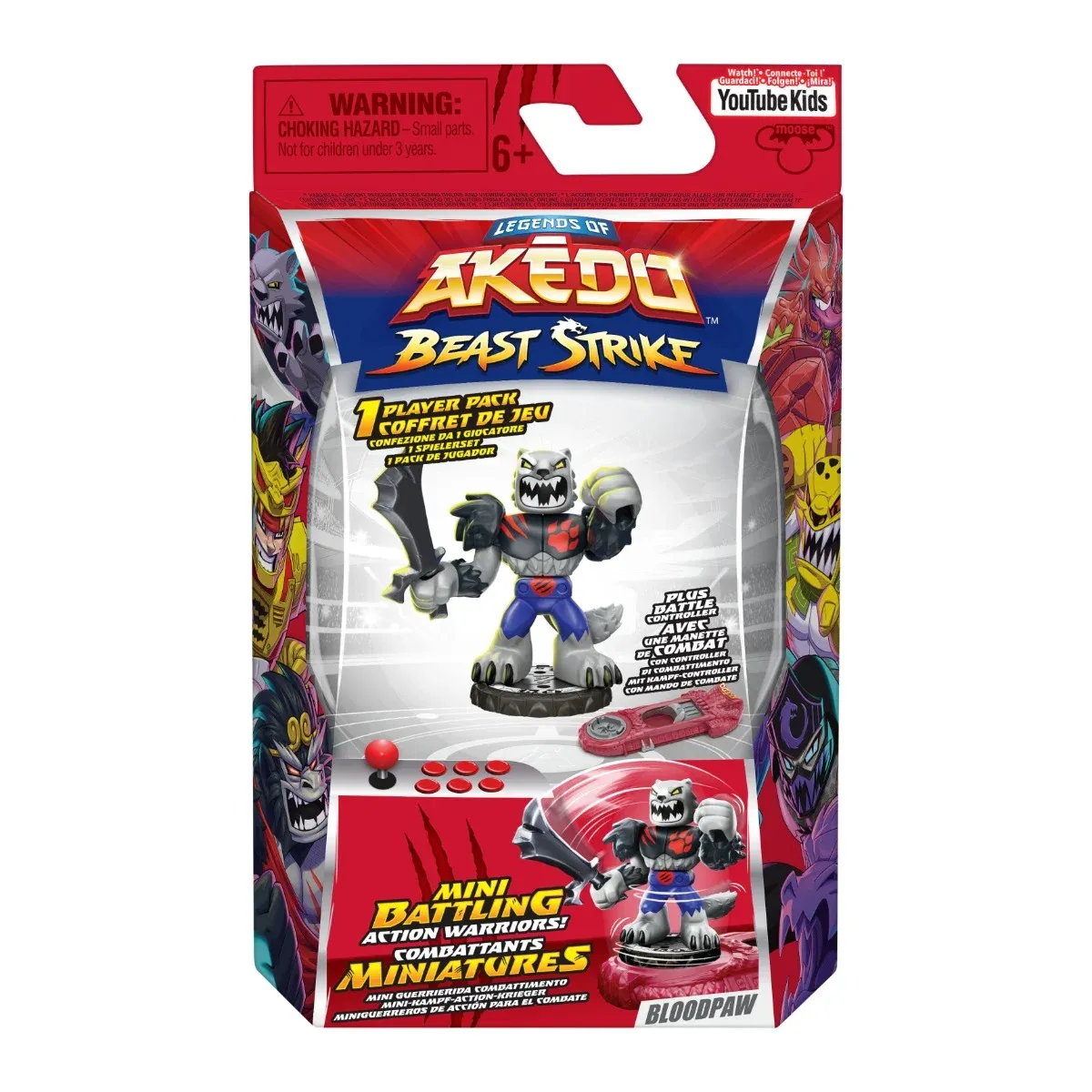 Figurina cu accesorii, Akedo, Beast Strike, Bloodpaw, S5