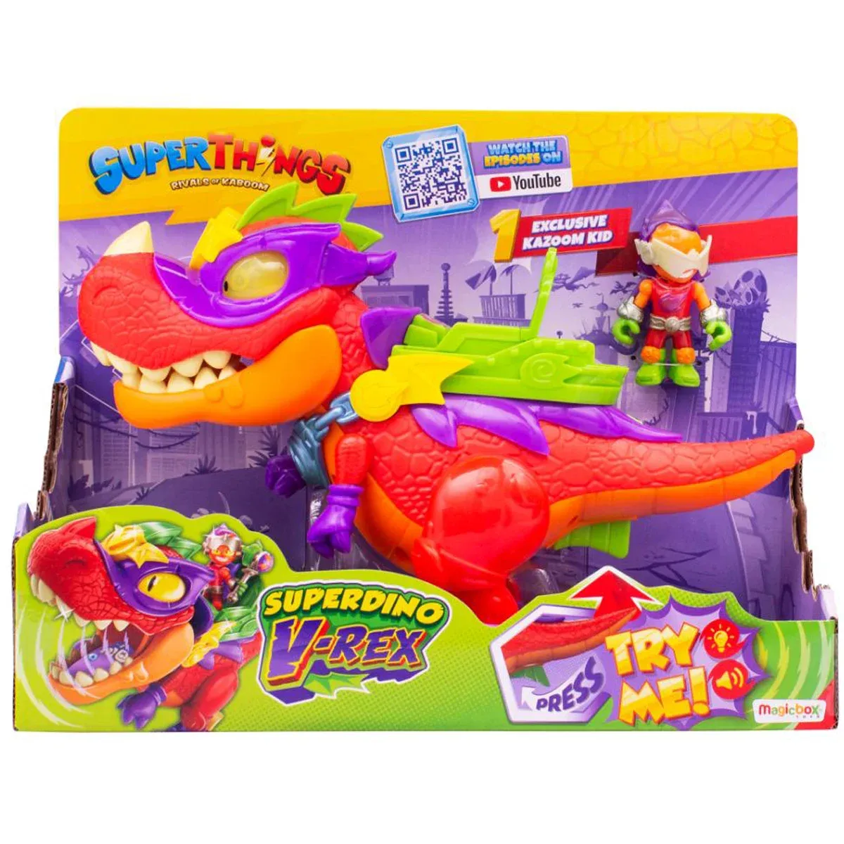 Figurina Superdino V-Rex, Superthings, si figurine Kazoom