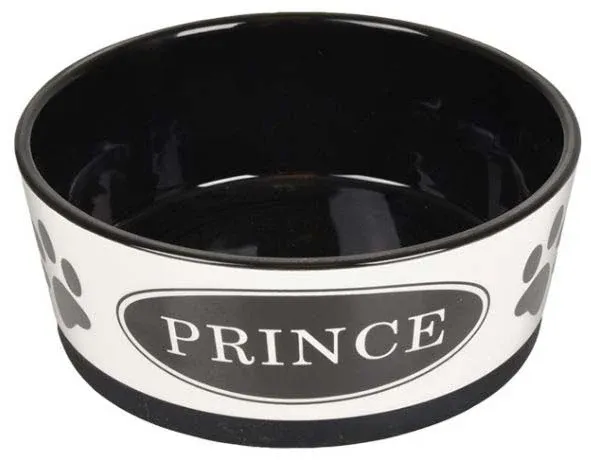 FLAMINGO Bol pentru câini Prince Alb/Negru, non slip