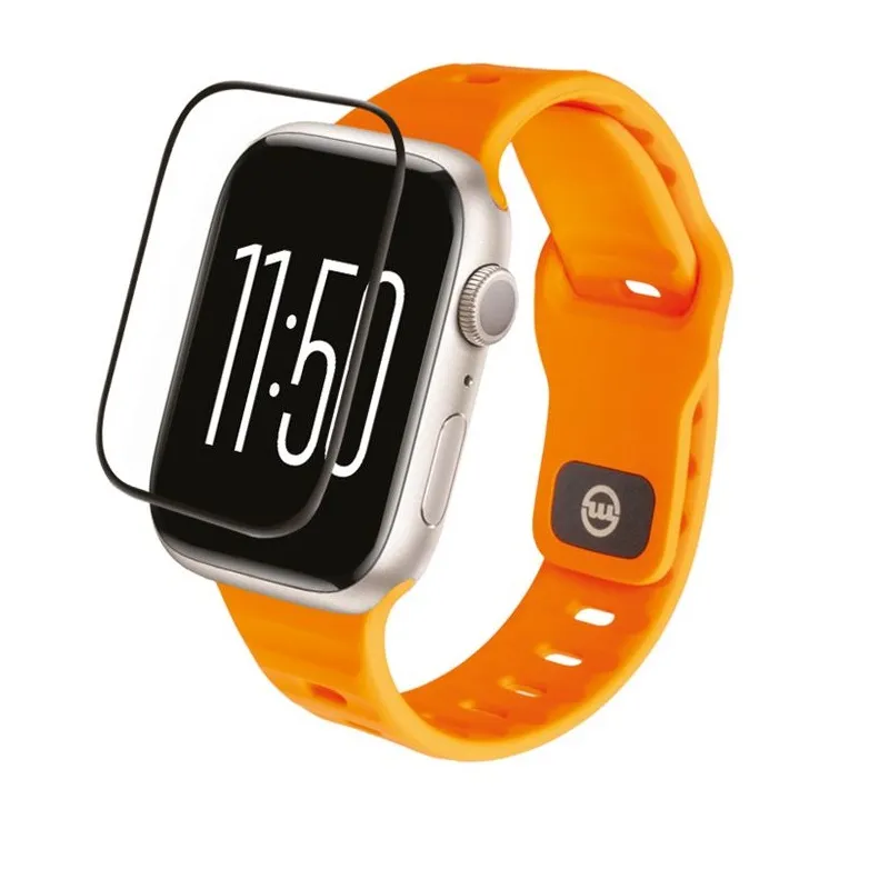 Folie hibrida de rezerva pentru kit Mobile Origin Screen Guard compatibila cu Apple Watch 7/8/9 45mm Black