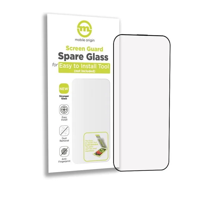 Folie sticla de rezerva Full Cover pentru kit Mobile Origin Screen Guard Spare compatibila cu iPhone 16 Black
