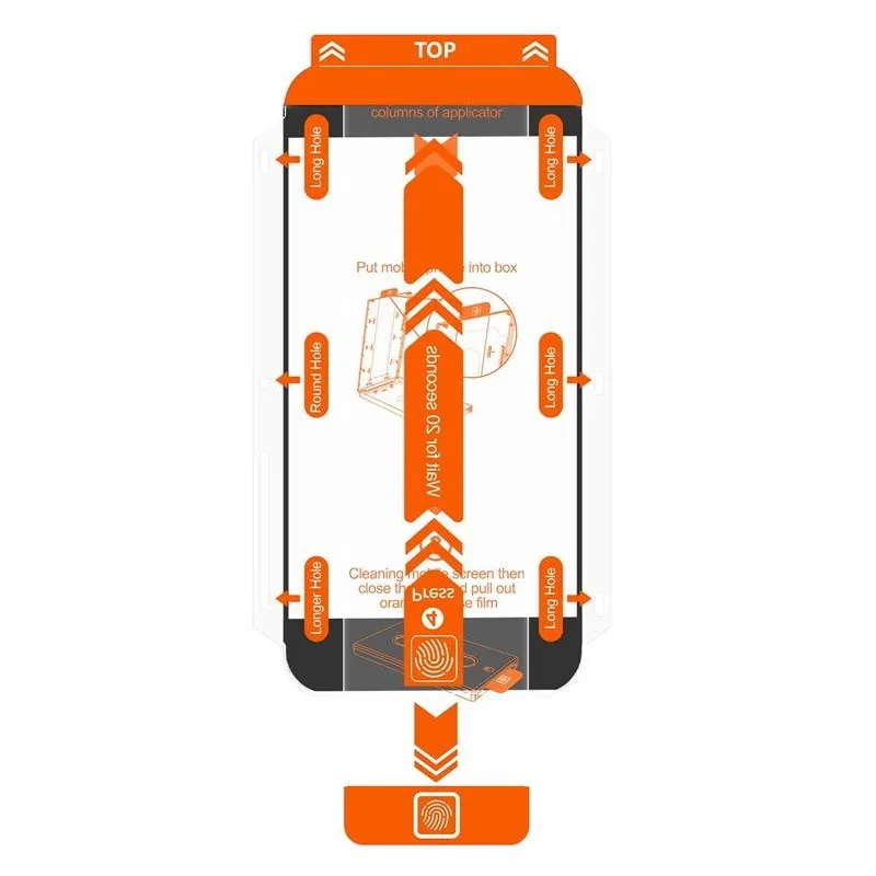 Folie sticla de rezerva pentru kit Mobile Origin Orange Screen Guard Spare compatibila cu iPhone 7/8/SE 2020/2022 Black