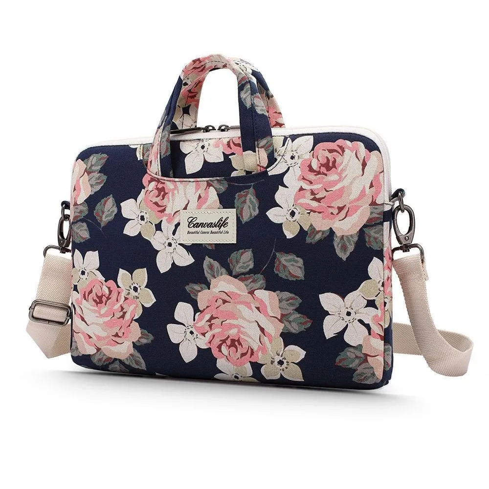 Geanta universala laptop 15/16 inch Canvaslife Briefcase Navy Rose