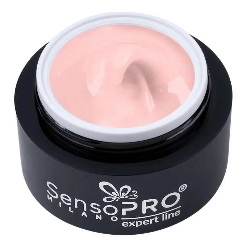 Gel Constructie Unghii Expert Line SensoPRO Milano, Shimmer Old Rose 15 ml