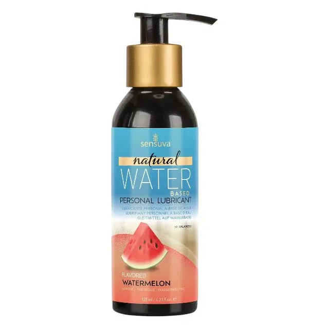 Gel lubrifiant Sensuva - Watermelon, pe baza de apa, cu aroma de pepene verde, 125 ml