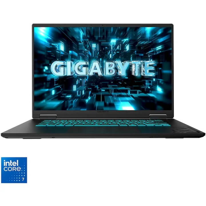 Gigabyte Laptop Gaming Gigabyte A16 PRO, procesor Intel® Core™ 7 240H pana la 5.20GHz, 16 inch, QHD+, 165Hz, 32GB DDR5, 1TB SSD, NVIDIA GeForce RTX 5080 16GB DDR7, No OS, Negru