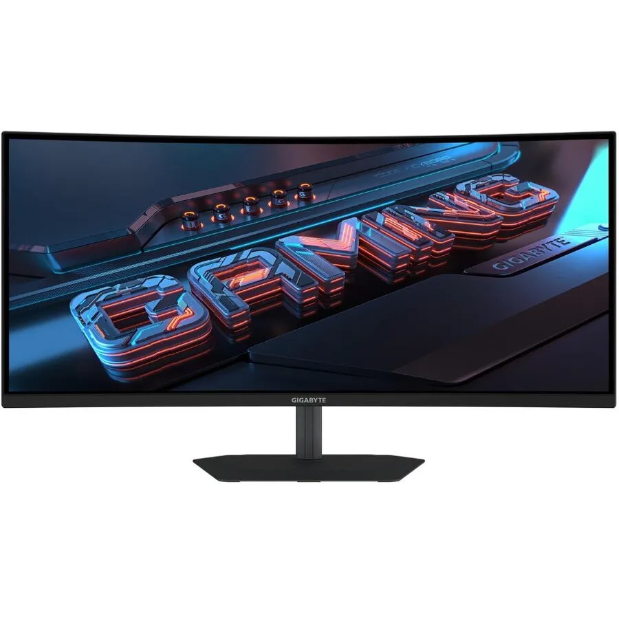Gigabyte Monitor Gaming VA LED, GIGABYTE G34WQC2, 34 inch, WQHD 3440 x 1440, HDMI, DisplayPort, Ecran Curbat, Boxe, 200 Hz, 1 ms, Negru