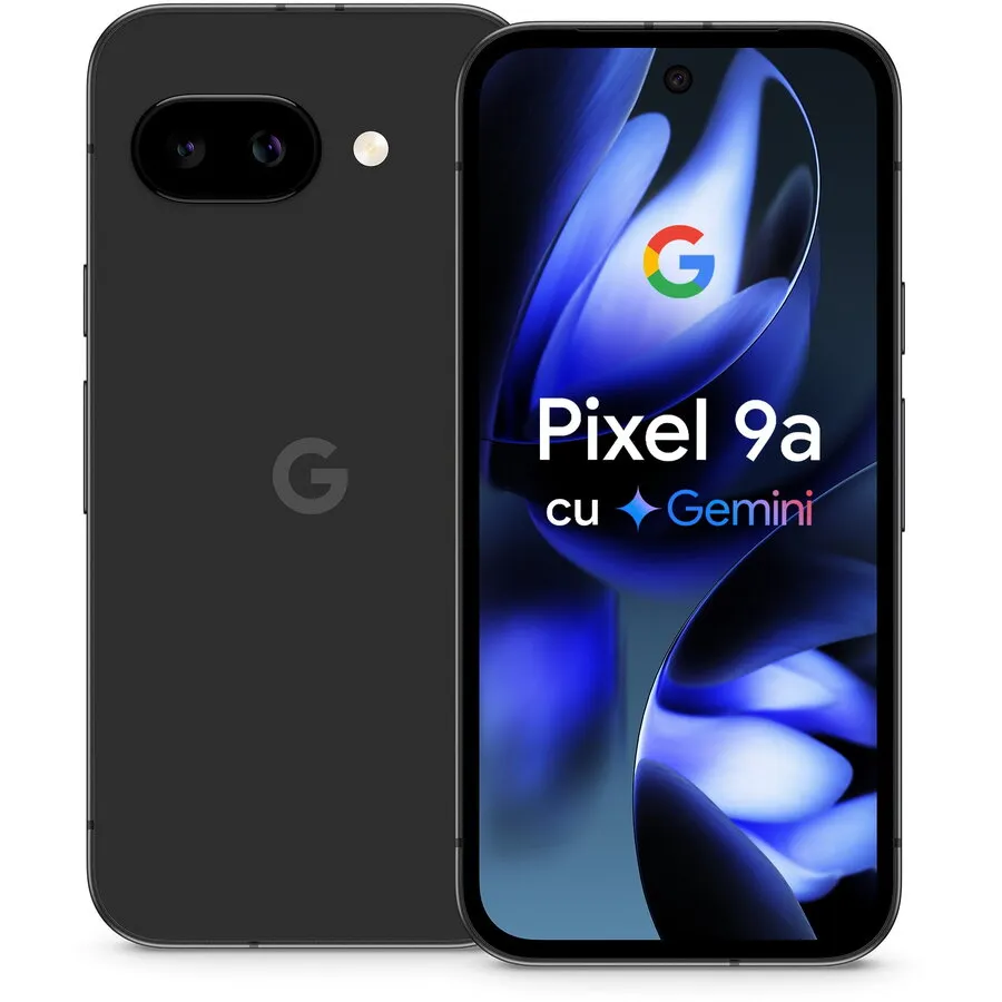 Google Telefon mobil Google Pixel 9a, 128GB, 8GB RAM, 5G,Dual SIM, Obsidian (Negru)