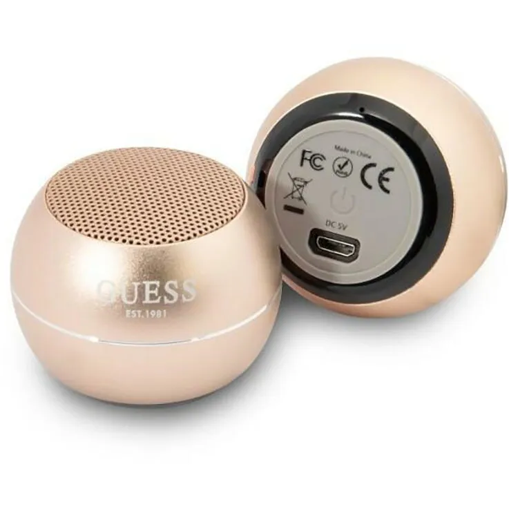 Guess Boxa portabila Boxa Portabila Guess Mini Bluetooth Speaker 3W 4H , Auriu