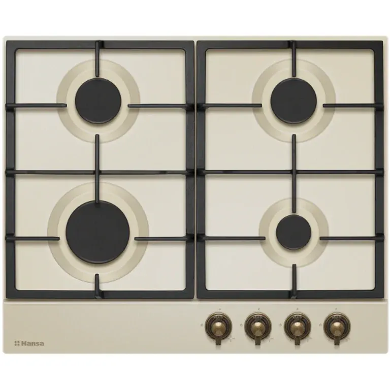 hansa Plita pe gaz Hansa BHGY630390, 4 arzatoare, supapa de siguranta, design retro, 59 cm, Bej