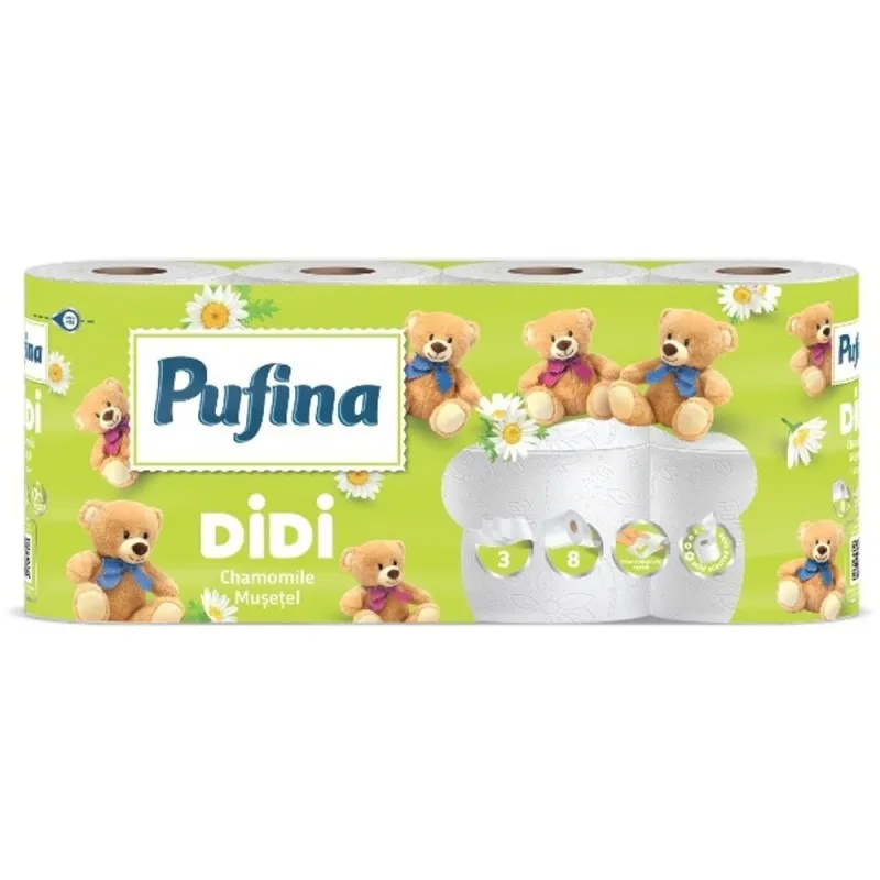 Hartie Igienica Didi, 3 Straturi, Musetel, Pufina, 8 Role