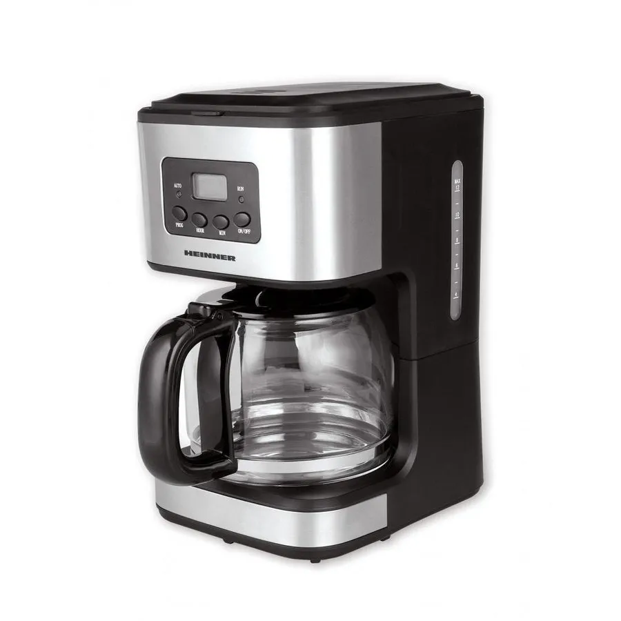 HEINNER Cafetiera digitala Heinner HCM-D915, display LCD, 900W, 1.5L, timer, negru-inox