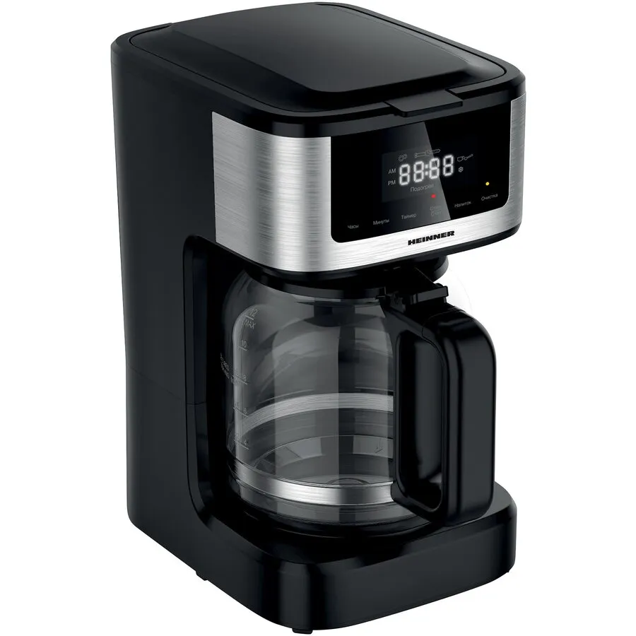 HEINNER Cafetiera digitala Heinner HCM-DD900BKSS , 900w, 1.8l capacitate, display digital cu control touch, tarie cafea ajustabila, Negru cu insertii inox