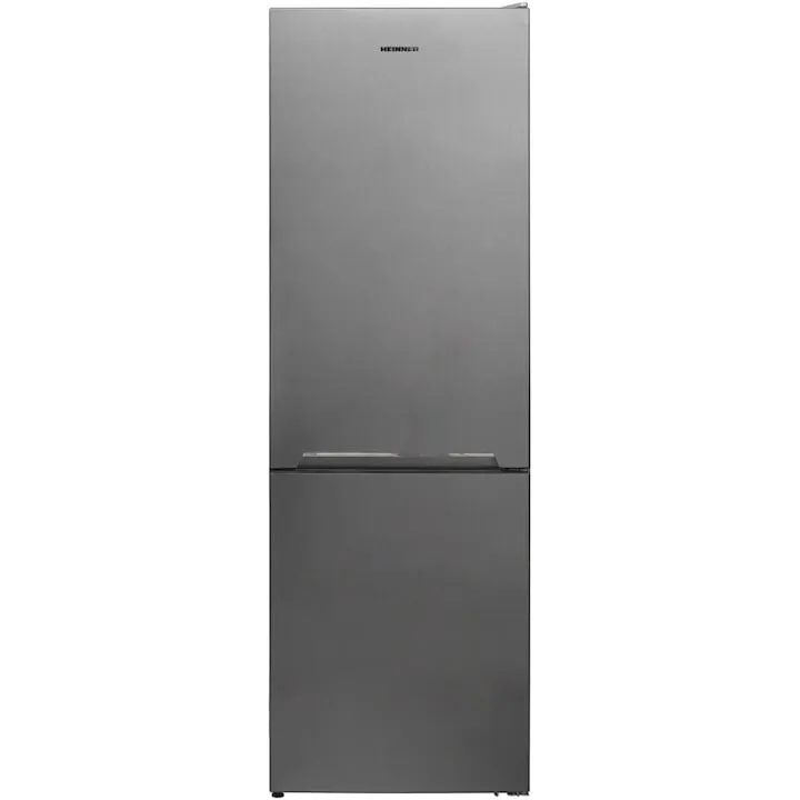HEINNER Combina frigorifica Heinner HC-V341XE++, 340 l, Clasa E, Less Frost, Iluminare LED, Control mecanic, H 186 cm, Inox