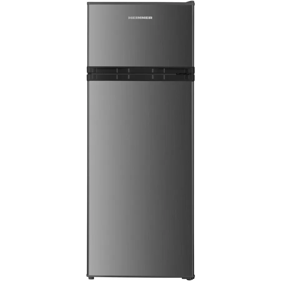 HEINNER Frigider cu doua usi Heinner HF-H2206XE++, 206 l, Clasa E, lumina LED, 3 rafturi de sticla, H 143 cm, Inox