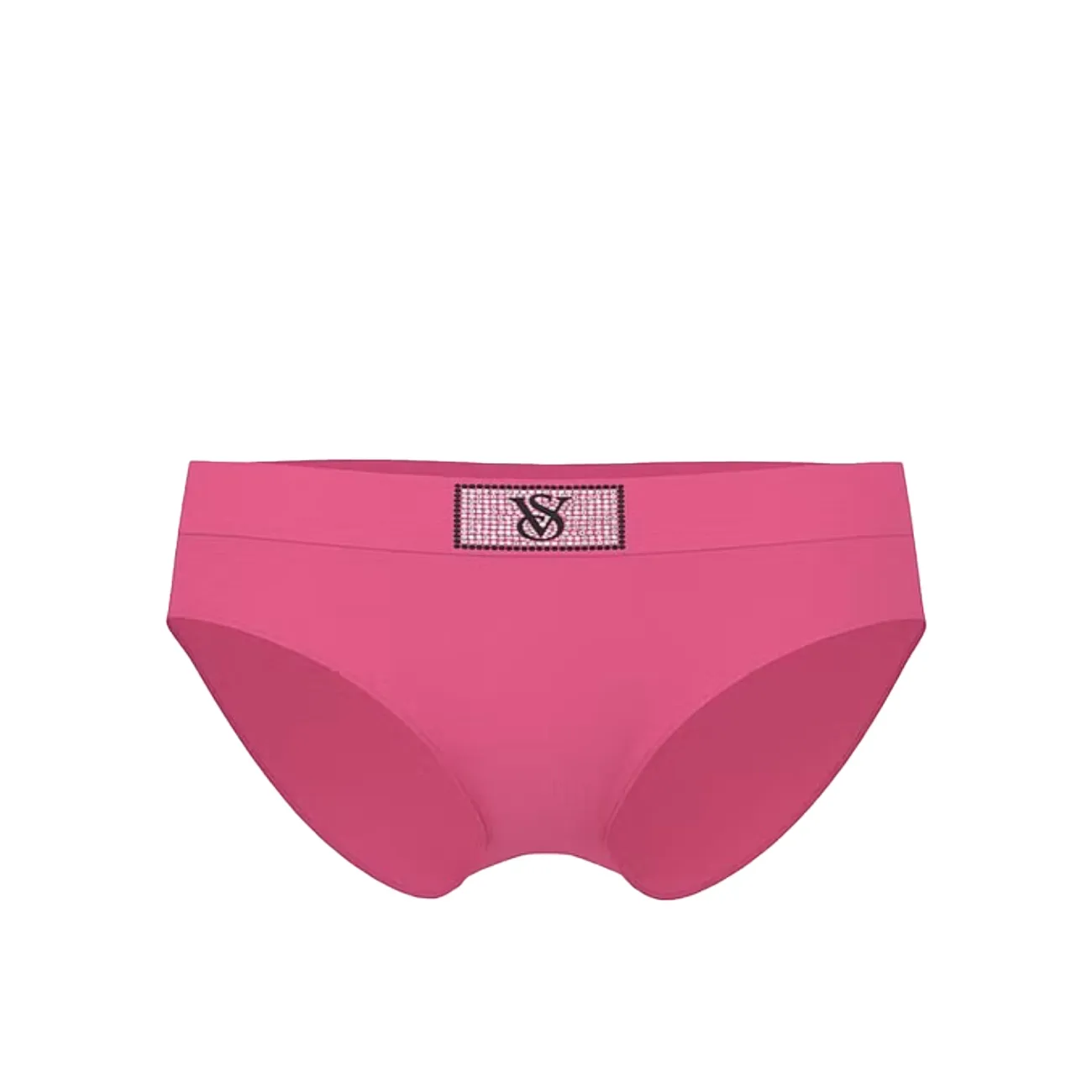 Hiphugger shine patch cotton briefs with appliqué logo - pink S