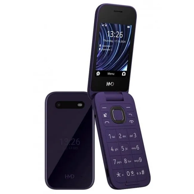 HMD Telefon mobil pliabil HMD 2660 Flip TA-1711, Dual SIM, 64MB RAM, 128MB, 4G LTE,Violet