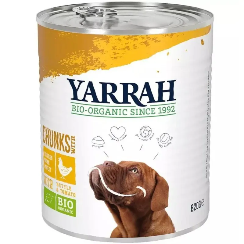 Hrana Umeda Bio pentru Caini, Bucati de Pui in Sos, 820 g, Yarrah