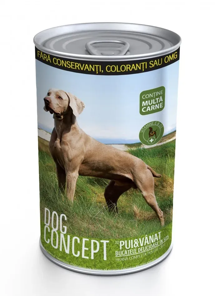Hrana umeda caini, DOG CONCEPT Vanat & Pui, 1240 g