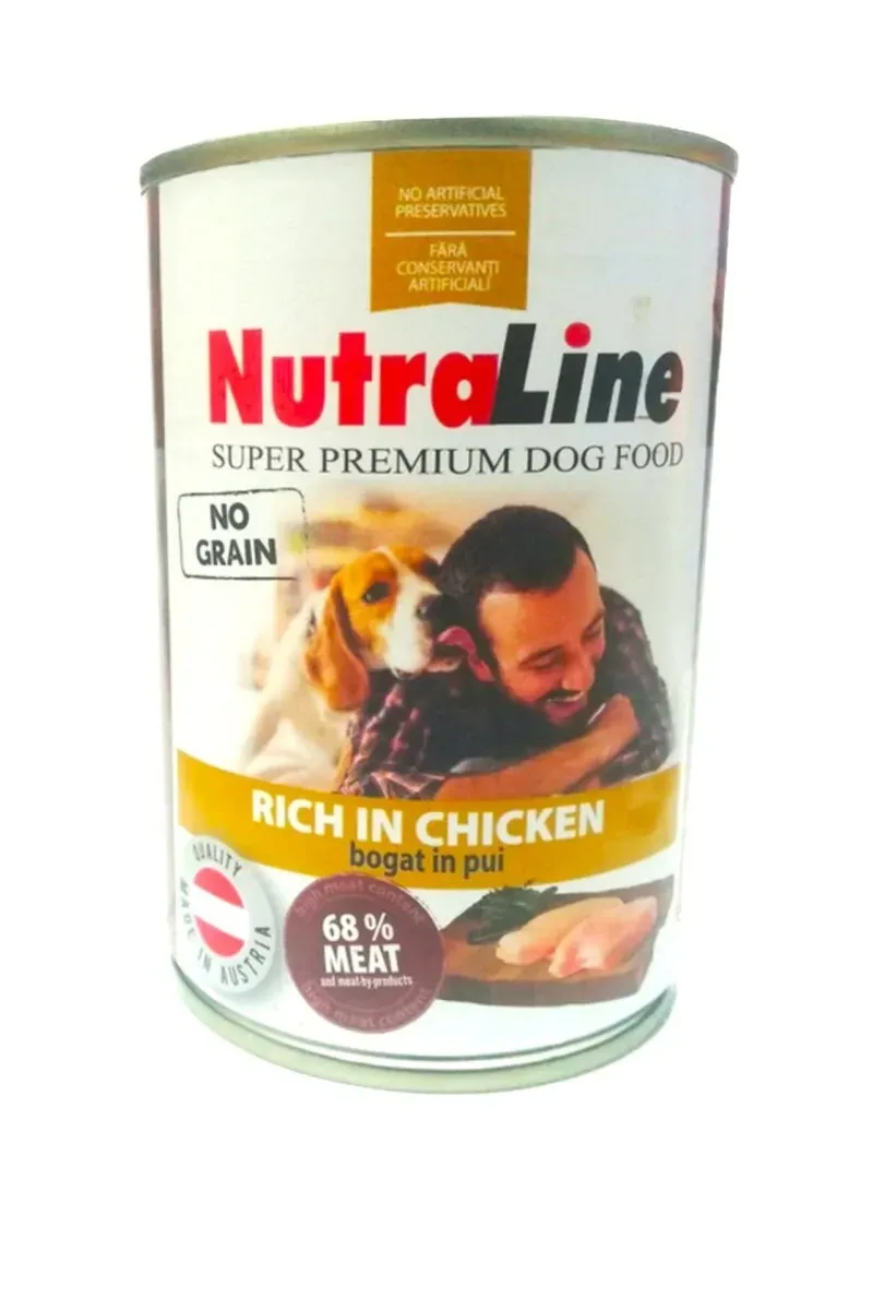 Hrana umeda caini, Nutraline Adult No Grain Pui, 400 g