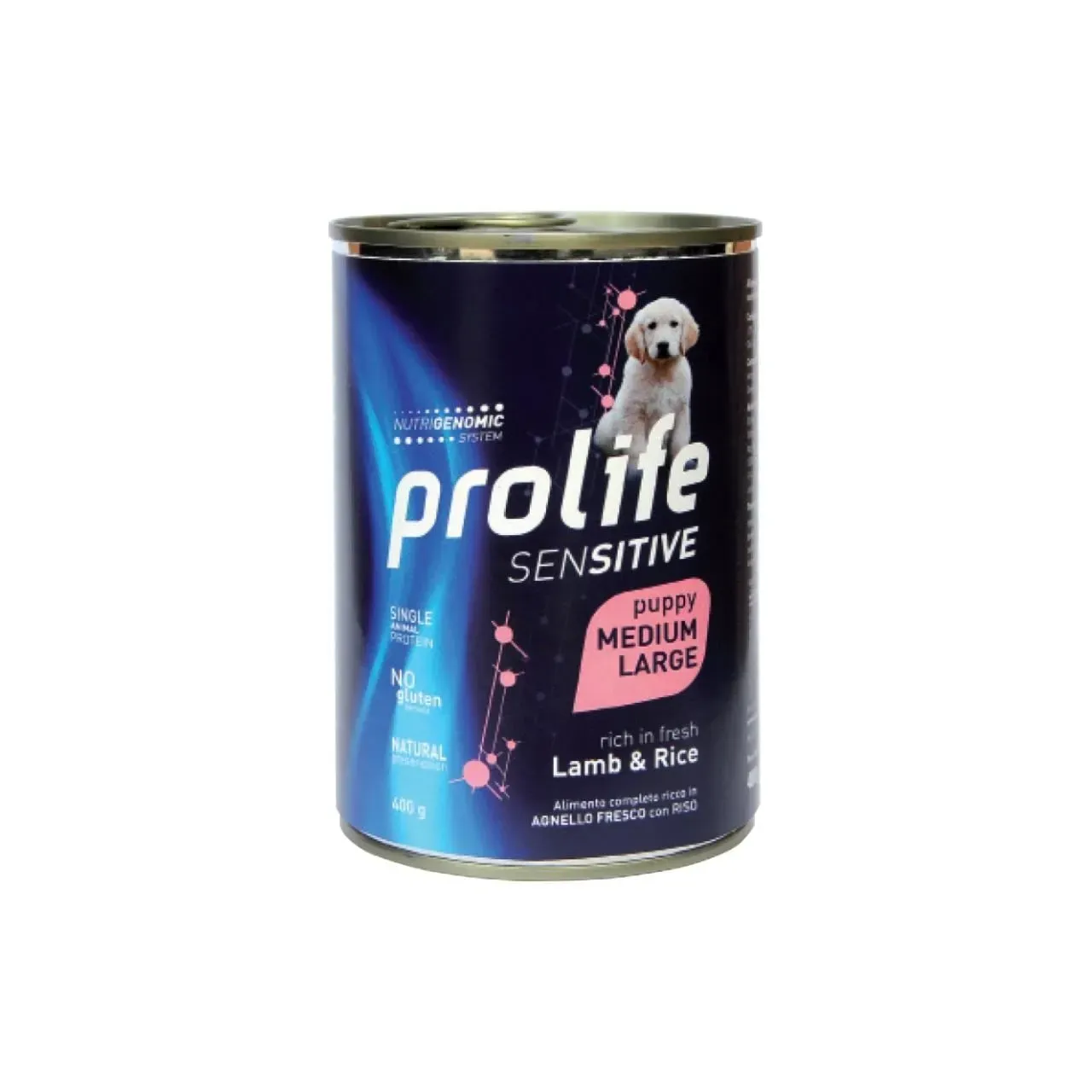 Hrana umeda caini, Prolife Puppy Medium & Large Sensitive, Miel & Orez, 400 g